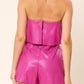 Idem Ditto - Strapless 3-tiered faux leather romper