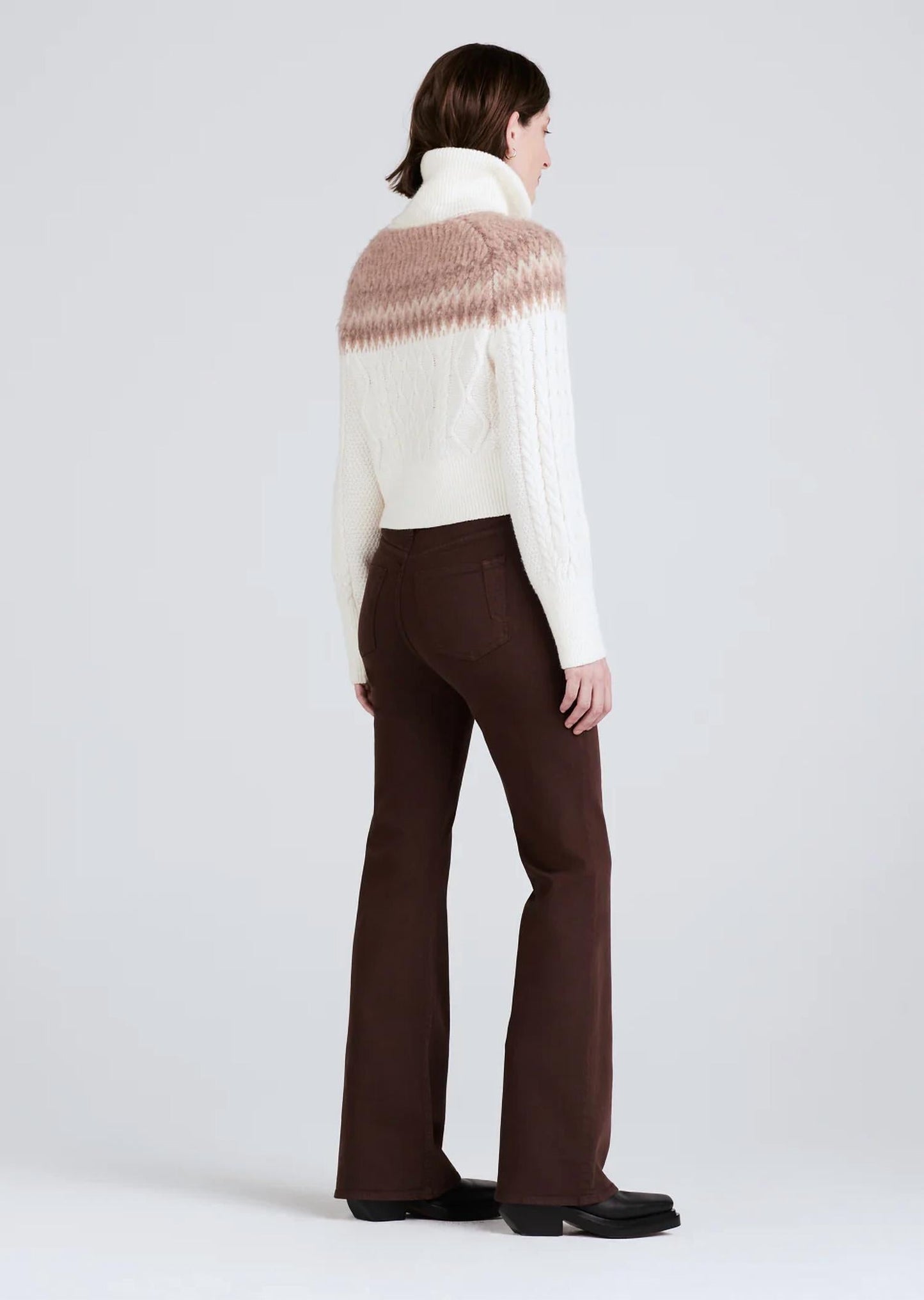 Derek Lam 10 Crosby - Marcella Cable Knit and Fair Isle Turtleneck Sweater