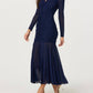 Astr - Yasmine Ruched Long Sleeve Midi Dress