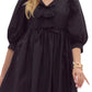 Entro - Puff Sleeve Tie Front Dress