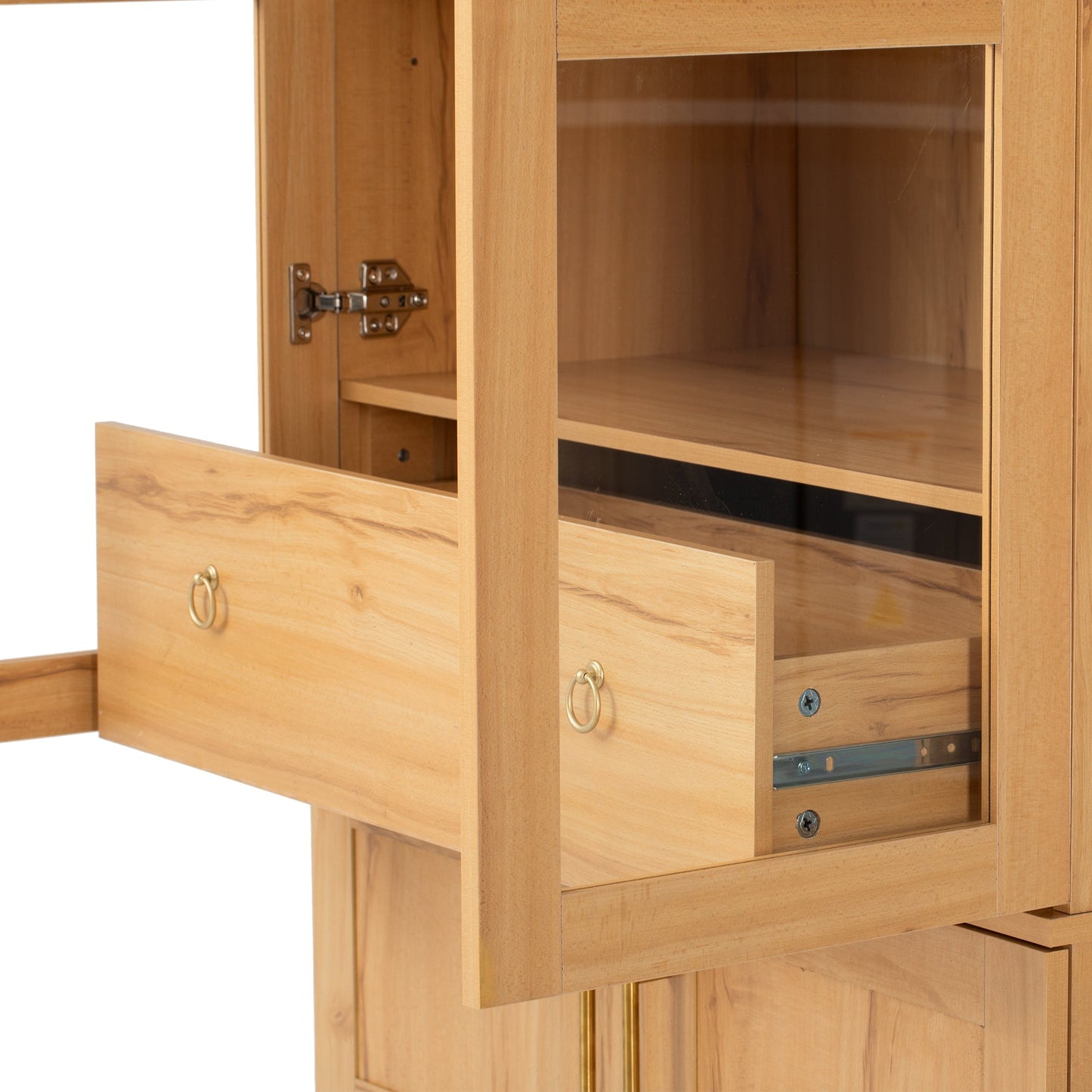 K&K 71' Tall Arched Kitchen Pantry Cabinet with Adjustable Shelves