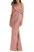 social-bridesmaids-draped-one-shoulder-convertible-column-gown-in-desert-rose-at-nordstrom-size-medium