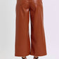 Judy Blue - High Waist Tummy Control Faux Leather Crop Wide Jeans