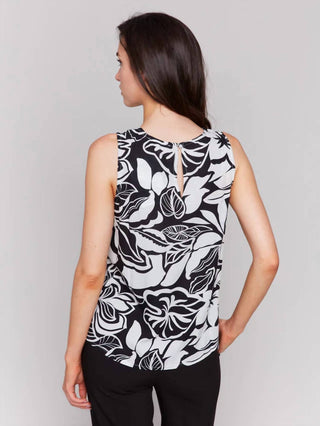 Charlie B - Crew Neck Popover Sleeveless Blouse