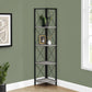 4-Tier Corner Bookshelf with Marble Look and Metal Frame