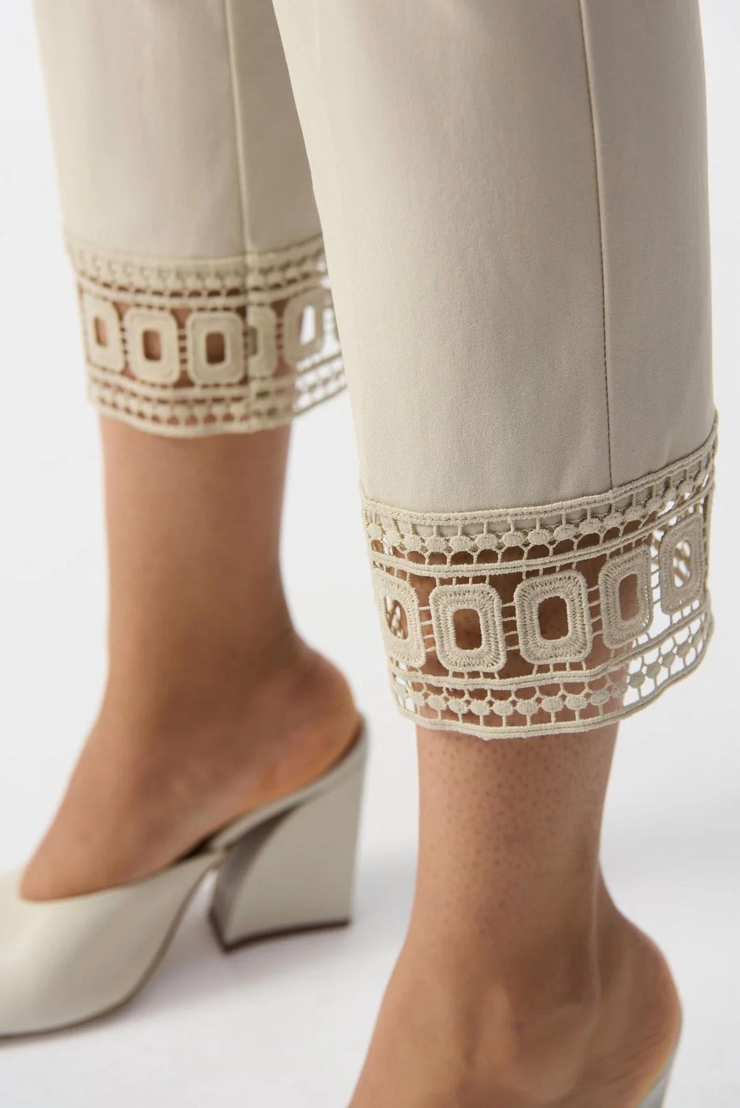 Joseph Ribkoff - Lace Cuff Pull On Cropped Pants