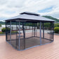 13 x 10 Ft Patio Gazebo Tent with Ventilated Double Roof and Mosquito Net