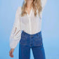 Charlie B - Cotton Button-front Blouse With Embroidery