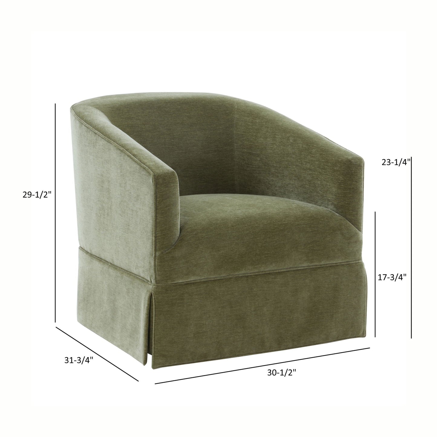 Elm Skirted Swivel Chair
