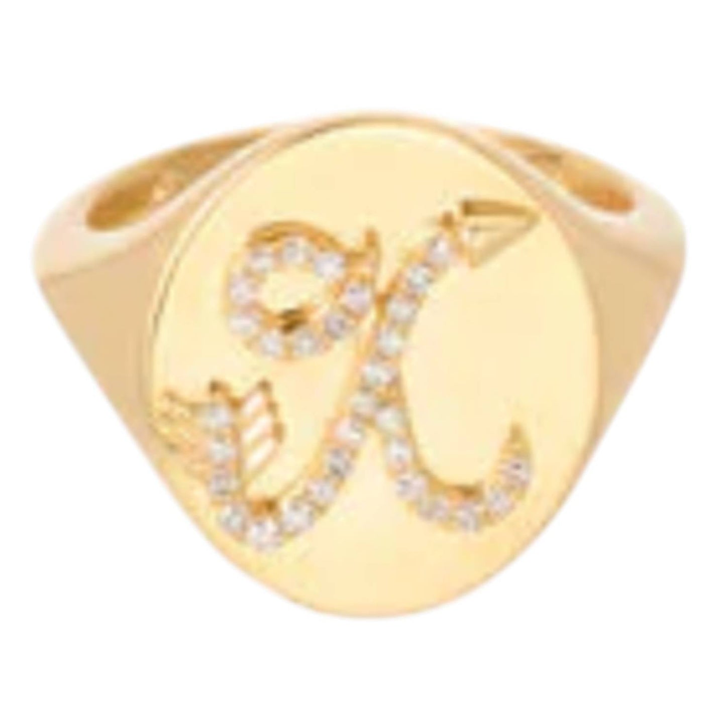 Adina Reyter - Women's Diamond Arrow Initial Signet Ring - X