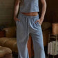 By Together - Knit Cotton Polyester Rayon Striped Flare Pants