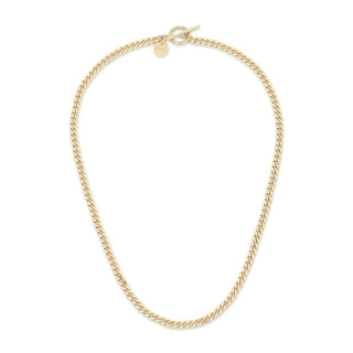 Eklexic - Women's Micro Link Curb Chain Convertible Lariat Necklace