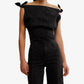 Free People - Louie Cotton Denim Tie-shoulder Top