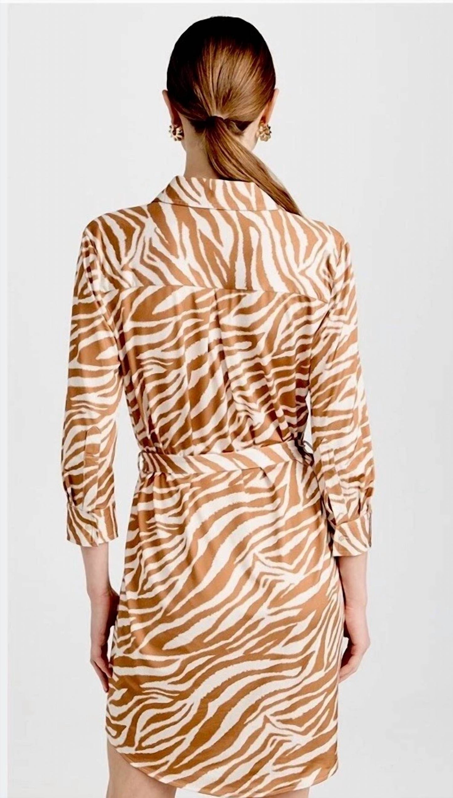 L'Agence - Żebra Print Shirt Dress