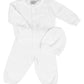 Little Things Mean a Lot Cotton Cardigan, Pants & Hat Set in White  Size 3M