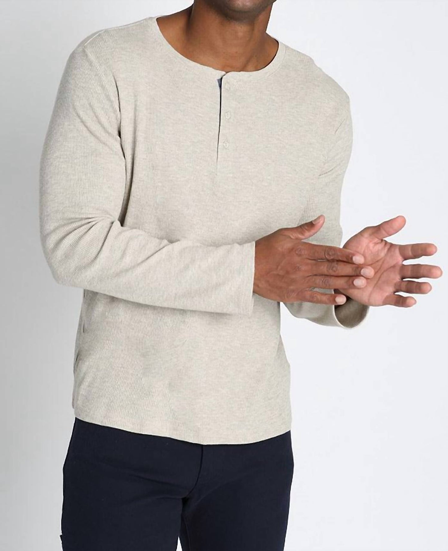 Jachs New York - Classic Waffle Henley Shirt