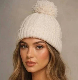 Barefoot Dreams - Cozy Chic Cable Beanie With Pom Pom