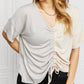 Amoli - Cinched Colorblock Knit Top