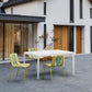 4 Piece Set of Modern Striped Color-Blocking Single Chairs with Long Table