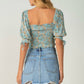Elan - Short Sleeve Puff Shoulder Top