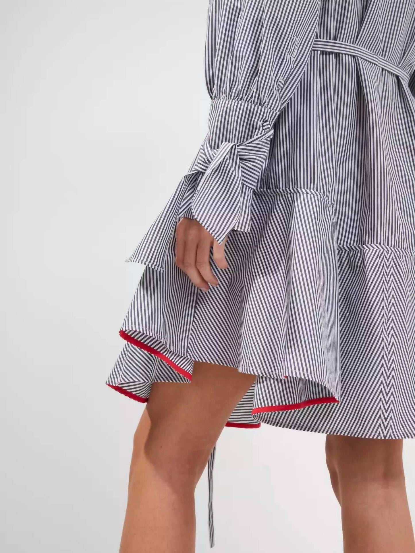 French Connection - Acantha Stripe V Neck Dress