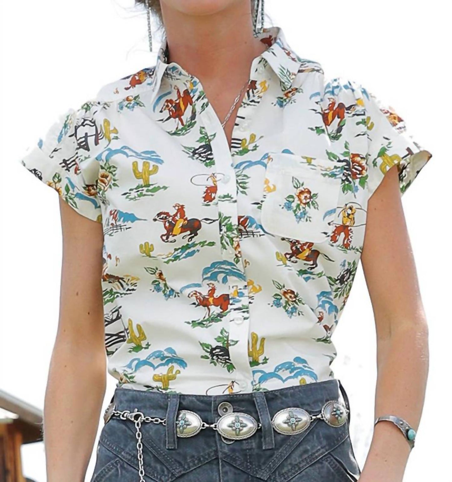 Cruel Girl - Women's Retro Rodeo Short Sleeve Top