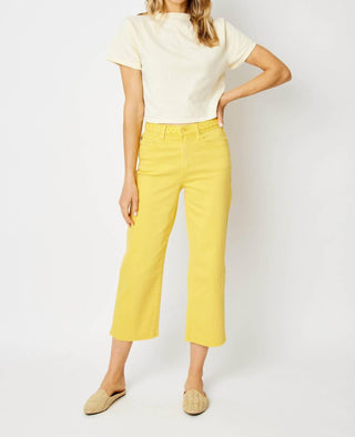 Judy Blue - High Waist Braided Waistband Wide Leg Crop Denim Jeans