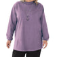 On The Plus Side - Plus Size Cotton Jersey Mock Turtleneck Long Sleeve Top