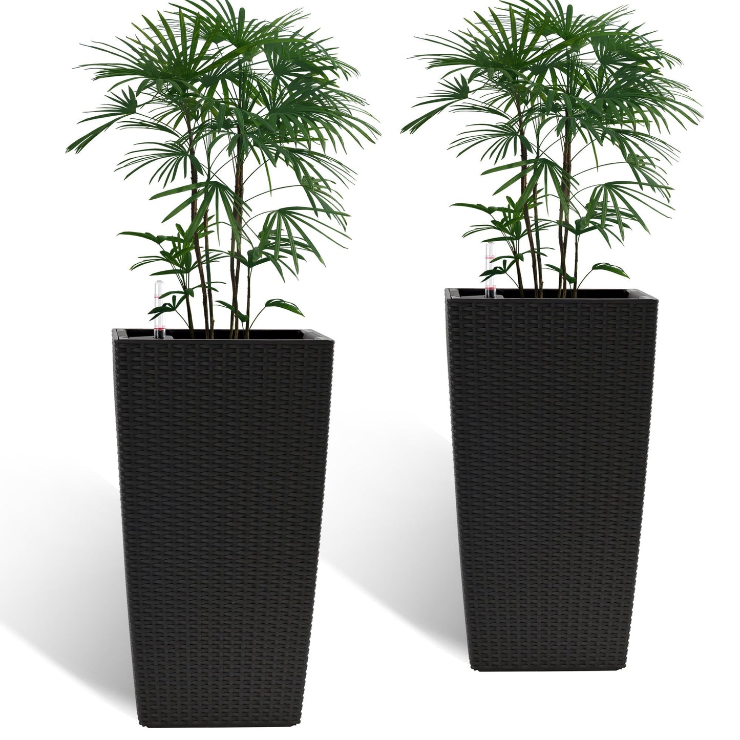 Pack of 2 Square Planters with Automatic Watering System