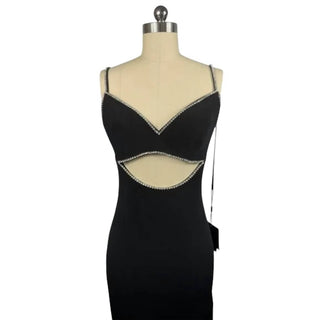 Ieena For Mac Duggal - Women's Midi Rhinestones Cocktail Dress