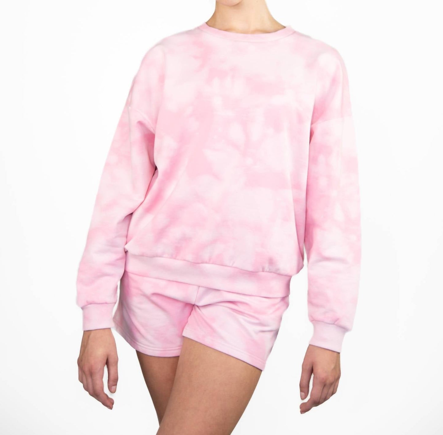 Body Wrappers - Tie Dye Drop Shoulder Sweatshirt