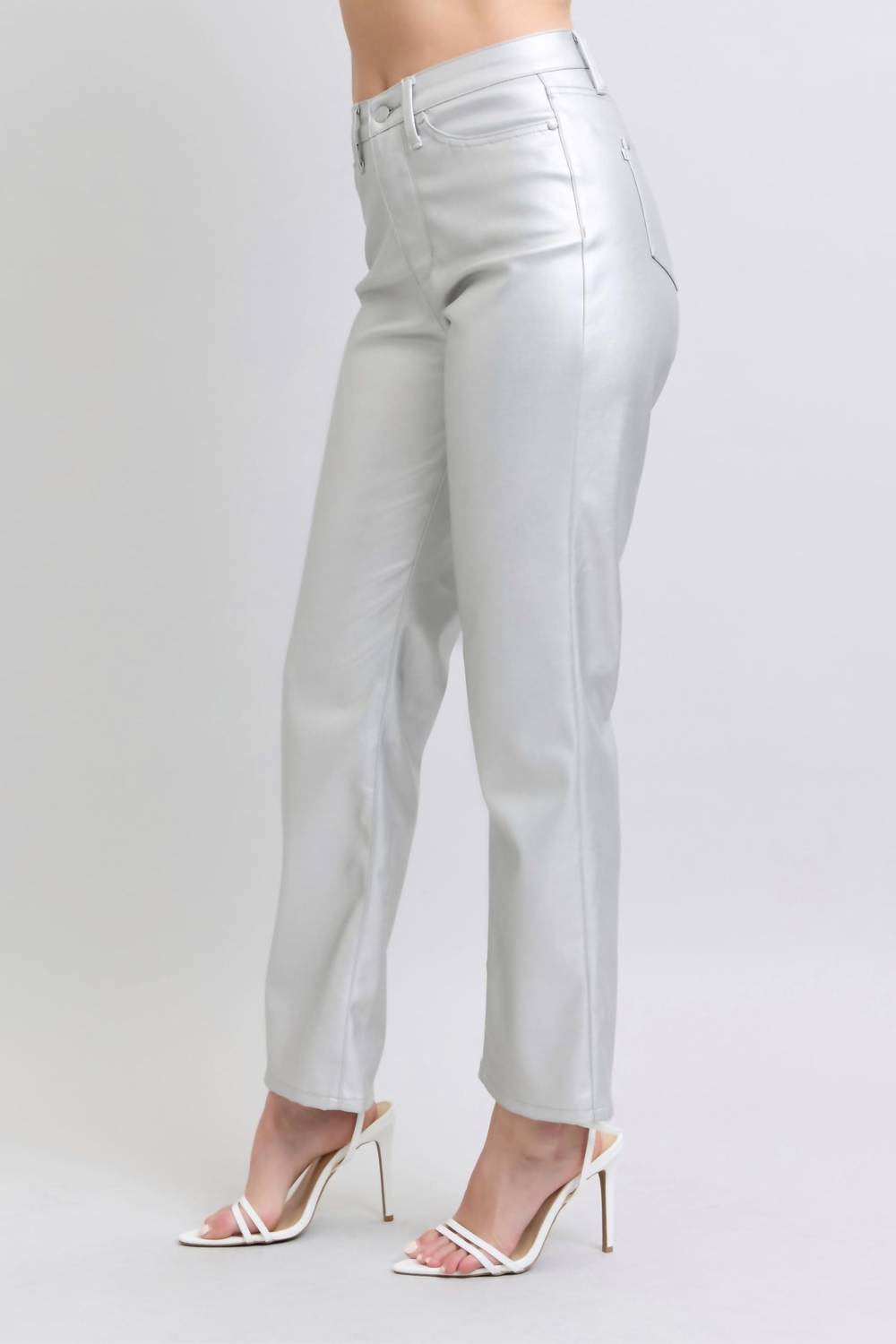 Judy Blue - High Waisted Tummy Control Faux Leather Straight Leg Pants