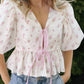 Mable - Ditsy Floral Bow Top