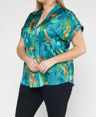 Entro - Permanent Rolled Cuffs V-Neck Top