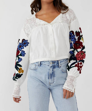 Free People - Poplin Floral Blouse