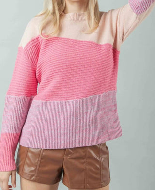 Trendsi - Very J Color Block Long Sleeve Sweater