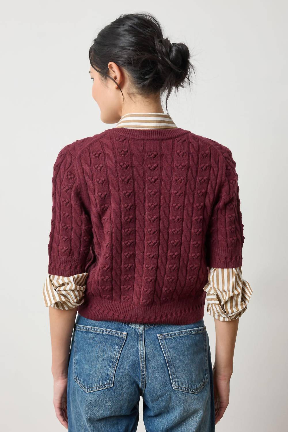 Lilla P - Short Sleeve Cardigan Sweater