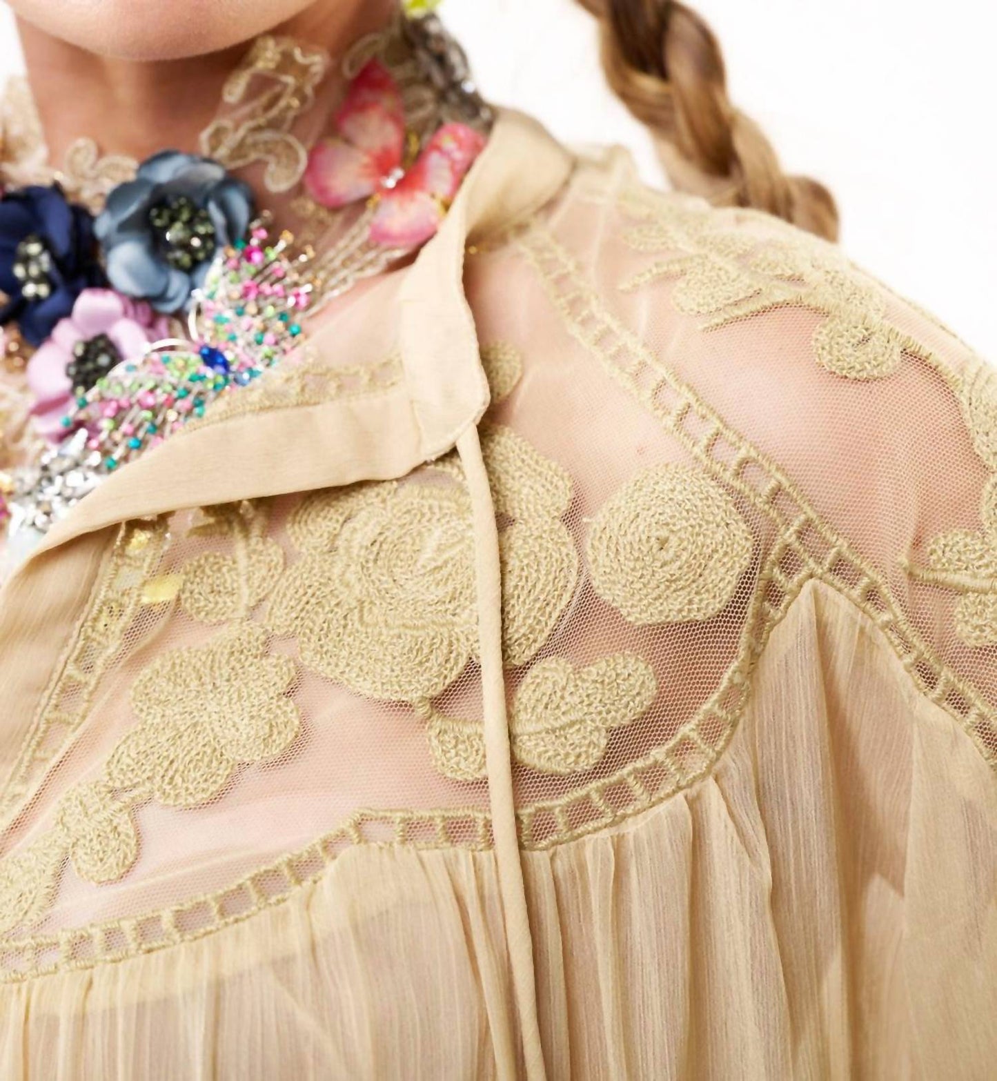 Aratta - Camellia Embroidered Chiffon Blouse