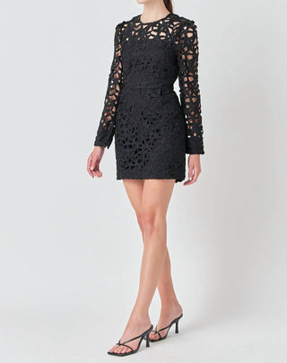 2.7 August Apparel - Eyelet Structured Mini Dress