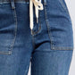 Judy Blue - High Waist Drawstring Wide Leg Jeans