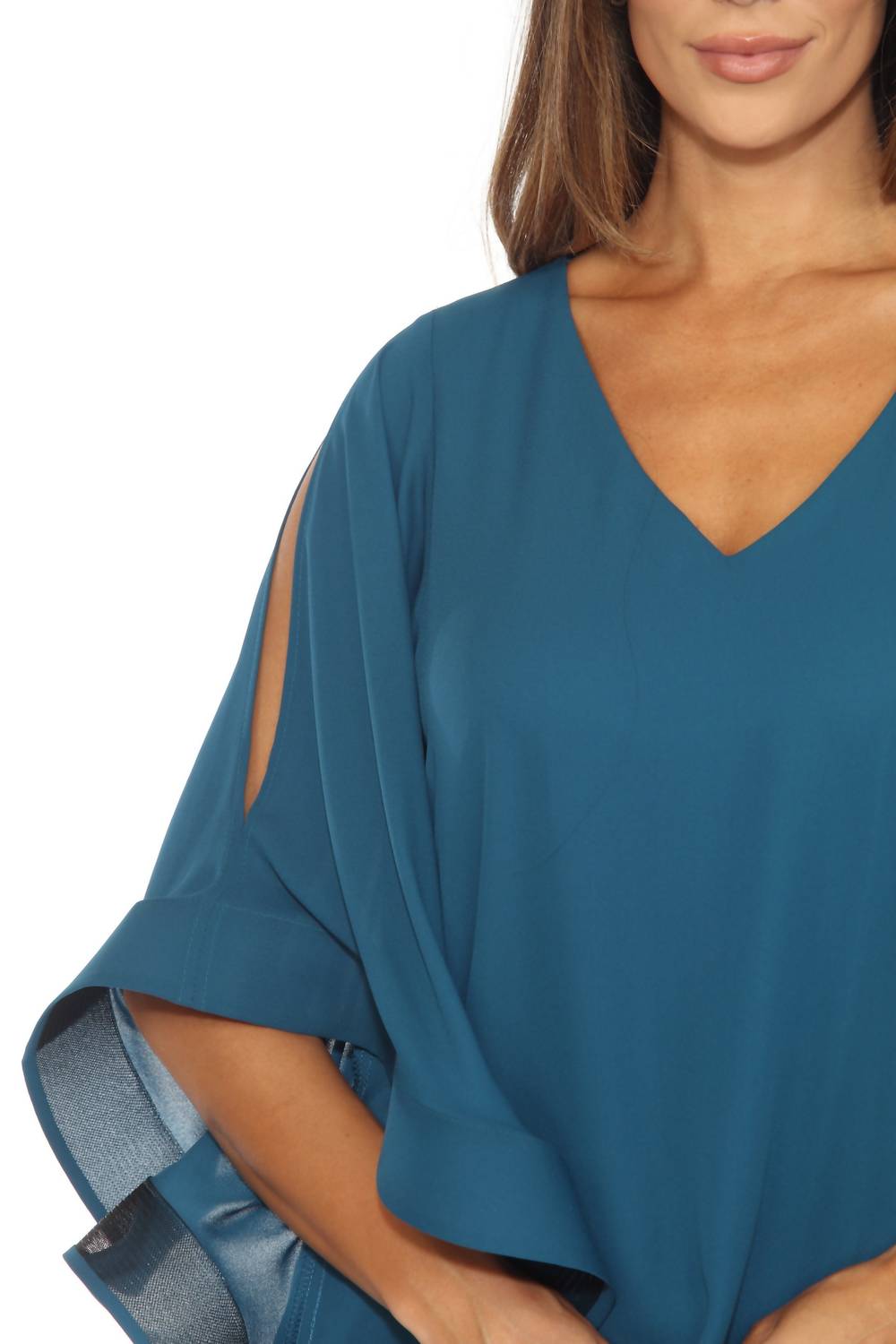 Joseph Ribkoff - Statement Slit Sleeve V-neck Relaxed Top