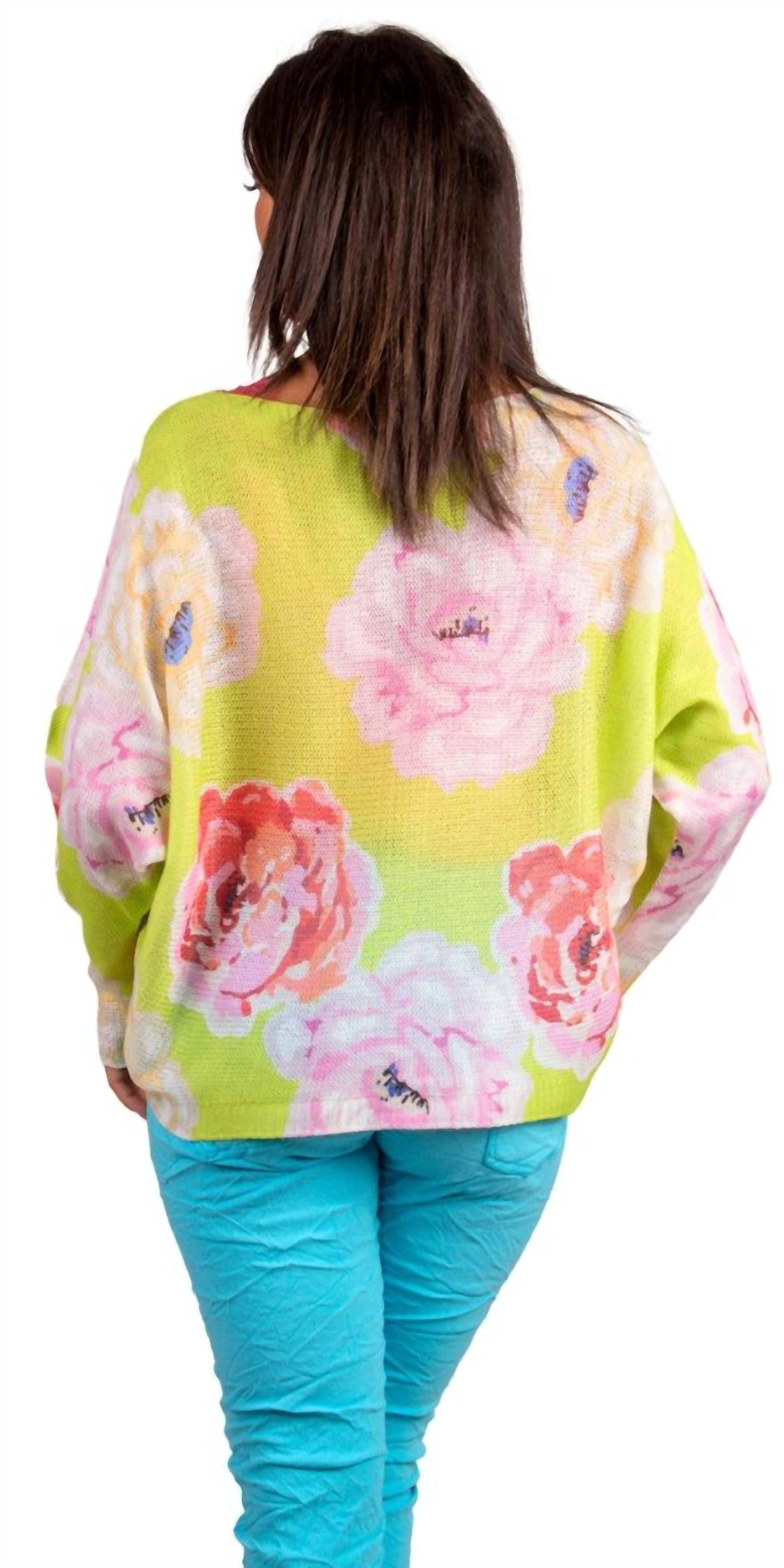 Gigi Moda - Daria Flower Print Batwing Sweater