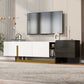 TV Stand With 1 Drawer, 2 Cabinets And Adjustable Shelves