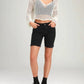 Free People - Avery Denim Bermuda Frayed Hem Shorts Ash Black