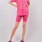 Very J - Washed Stretchy Knit Activewear Top & Shorts
