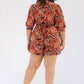 Karen T Design - Three Quarter Sleeve Patterned Romper