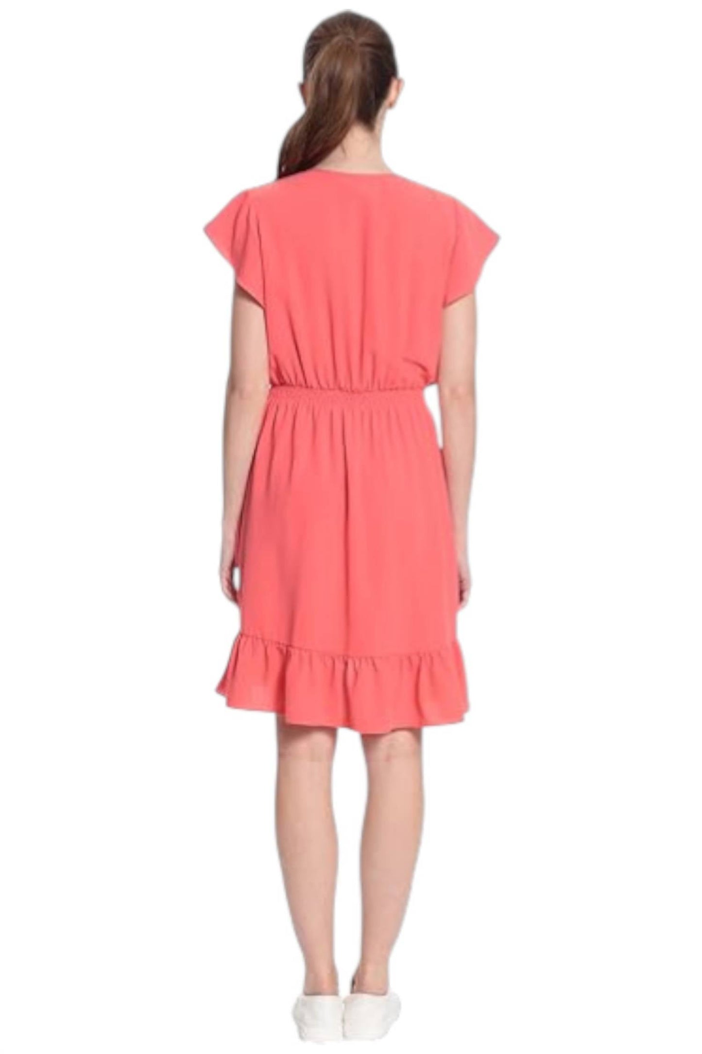 Maggy London - Smocked Waist Ruffle Dress
