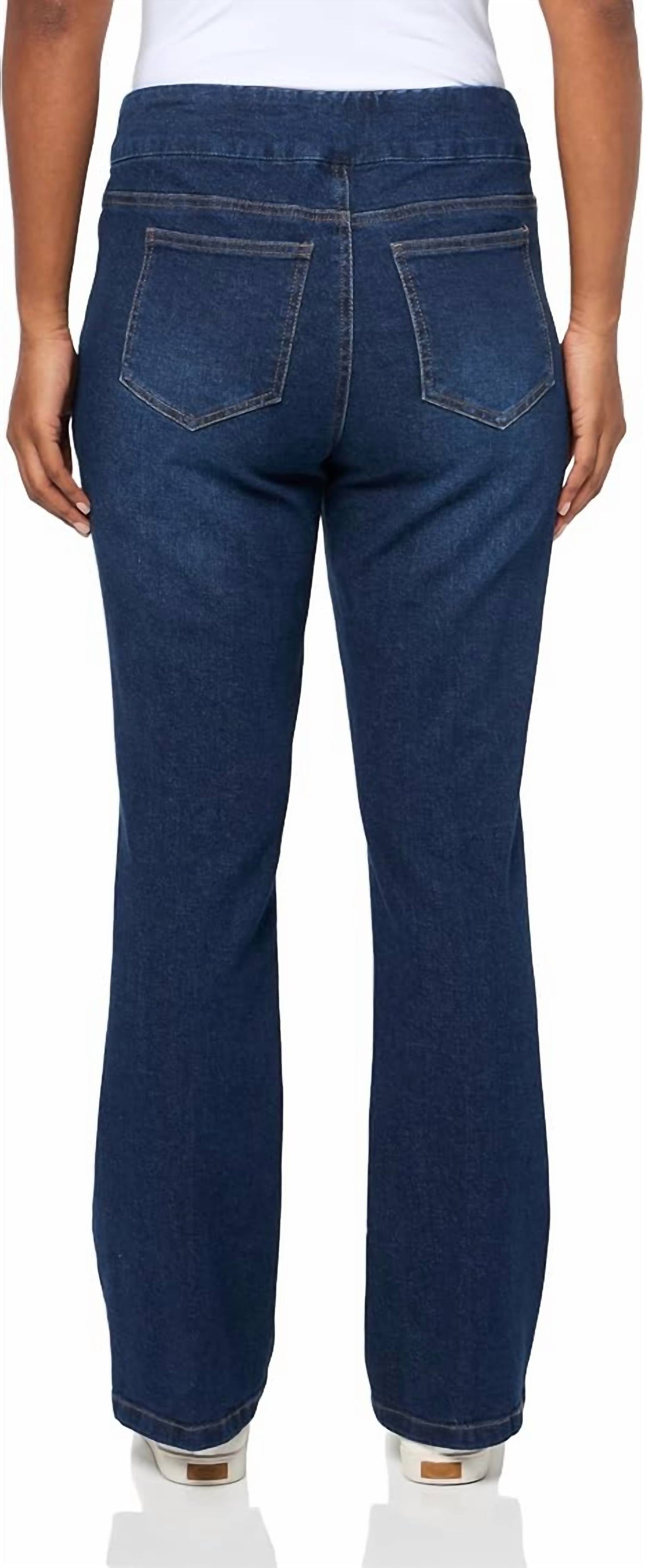 Multiples - Pull-On Pintuck Flare Leg Jeans