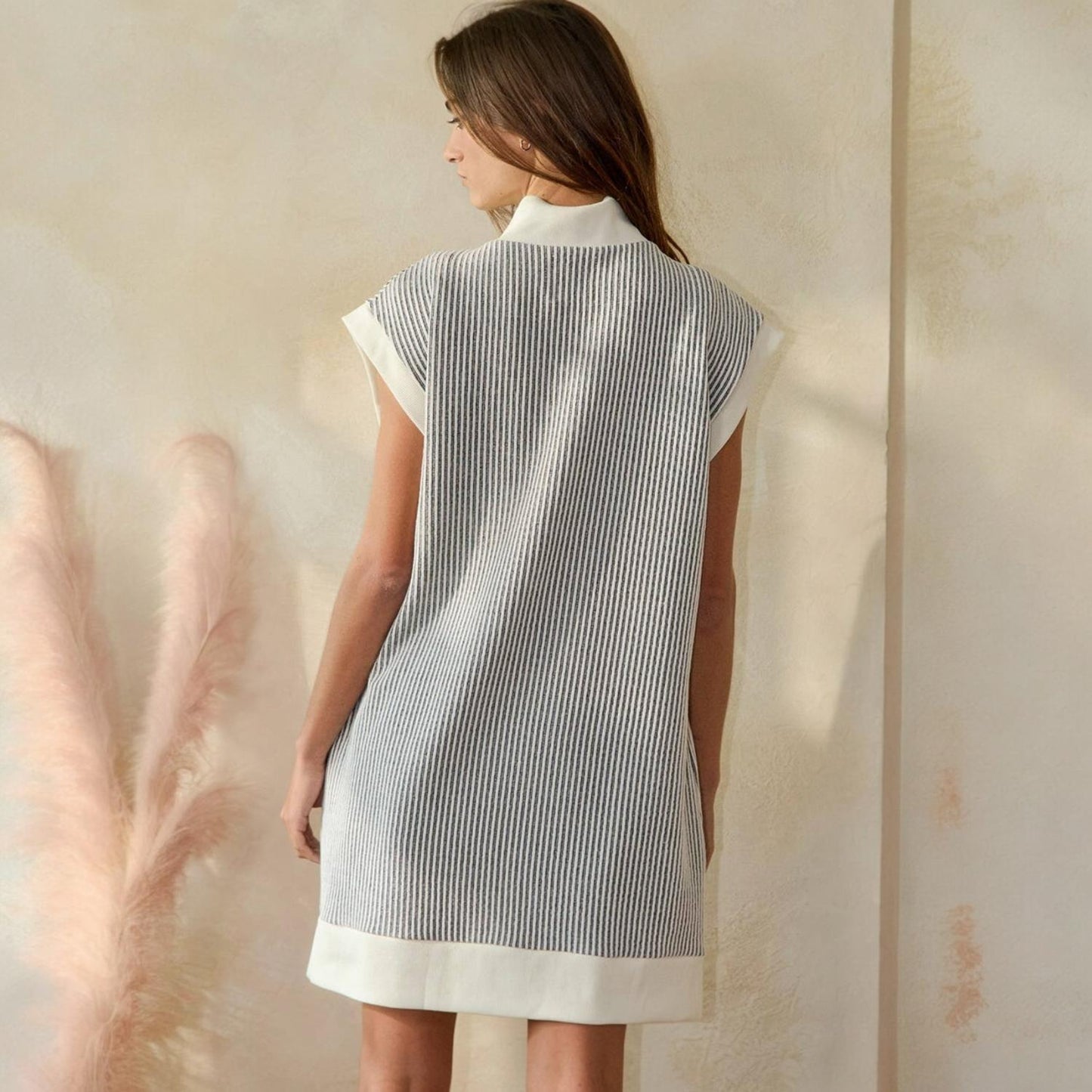 Bucketlist - Zip-up Textured Mini Dress