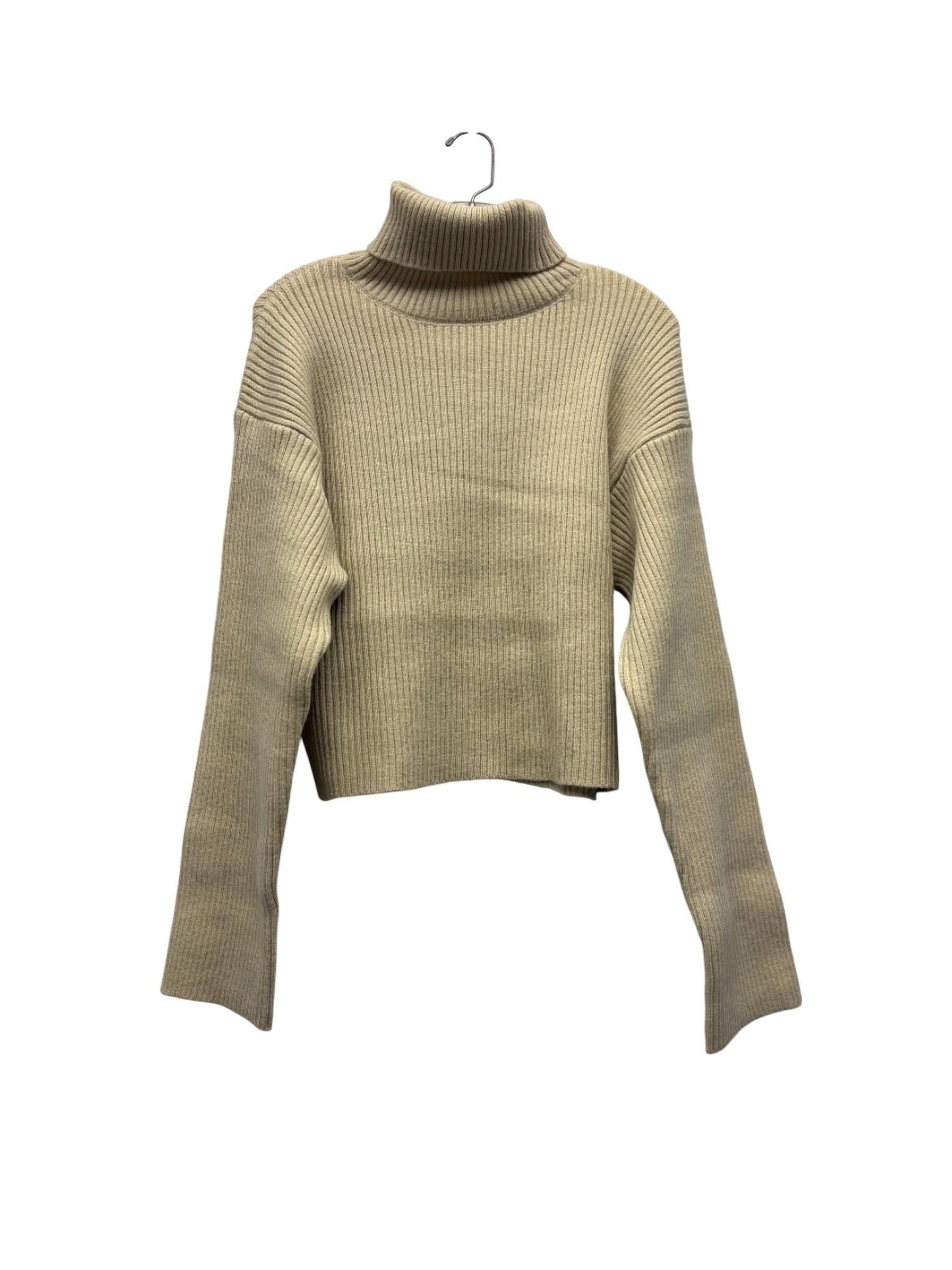 Lala Factory - Ribbed-Knit Cropped Turtleneck Sweater